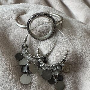 Elegant Gypsy Silver and Black Dangle Earrings